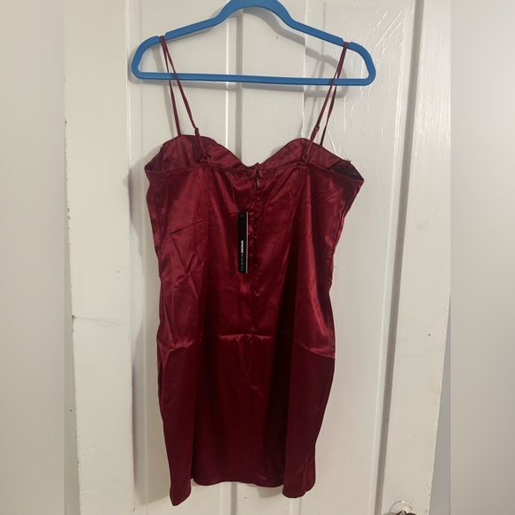 NWT FASHION NOVA spellbound CORSET Red Stretch Satin Micro Mini Dress XL - Picture 8 of 8